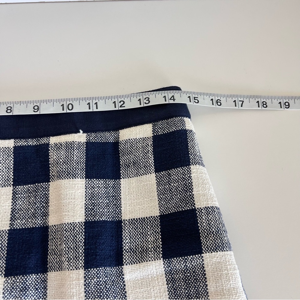 J. Crew Women’s Mini Pencil Skirt in Cotton-Linen Tweed Navy Buffalo Check‎ - Picture 8 of 13
